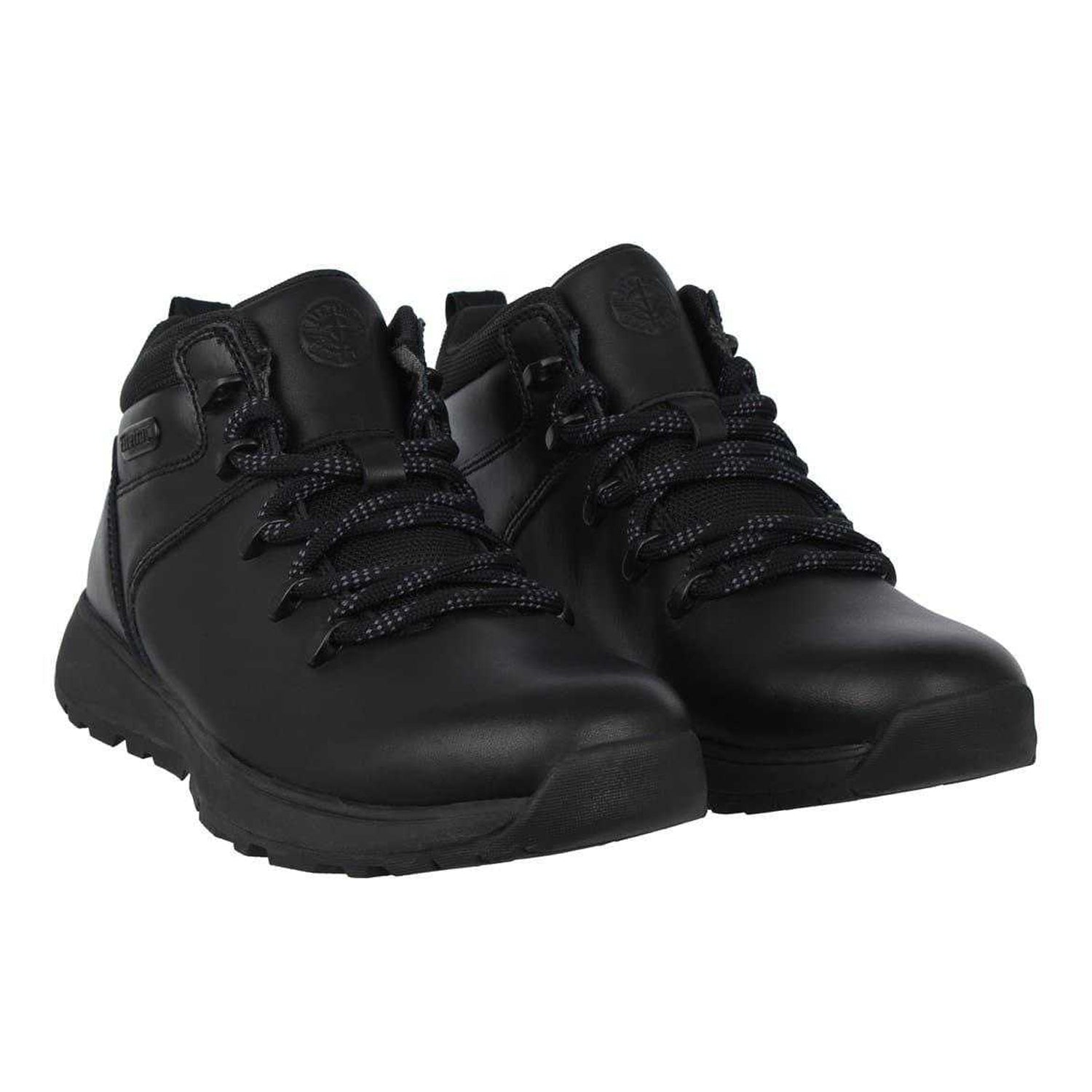 Black - Pack Shot - Firetrap Mens Rhino Logo Leather Boots