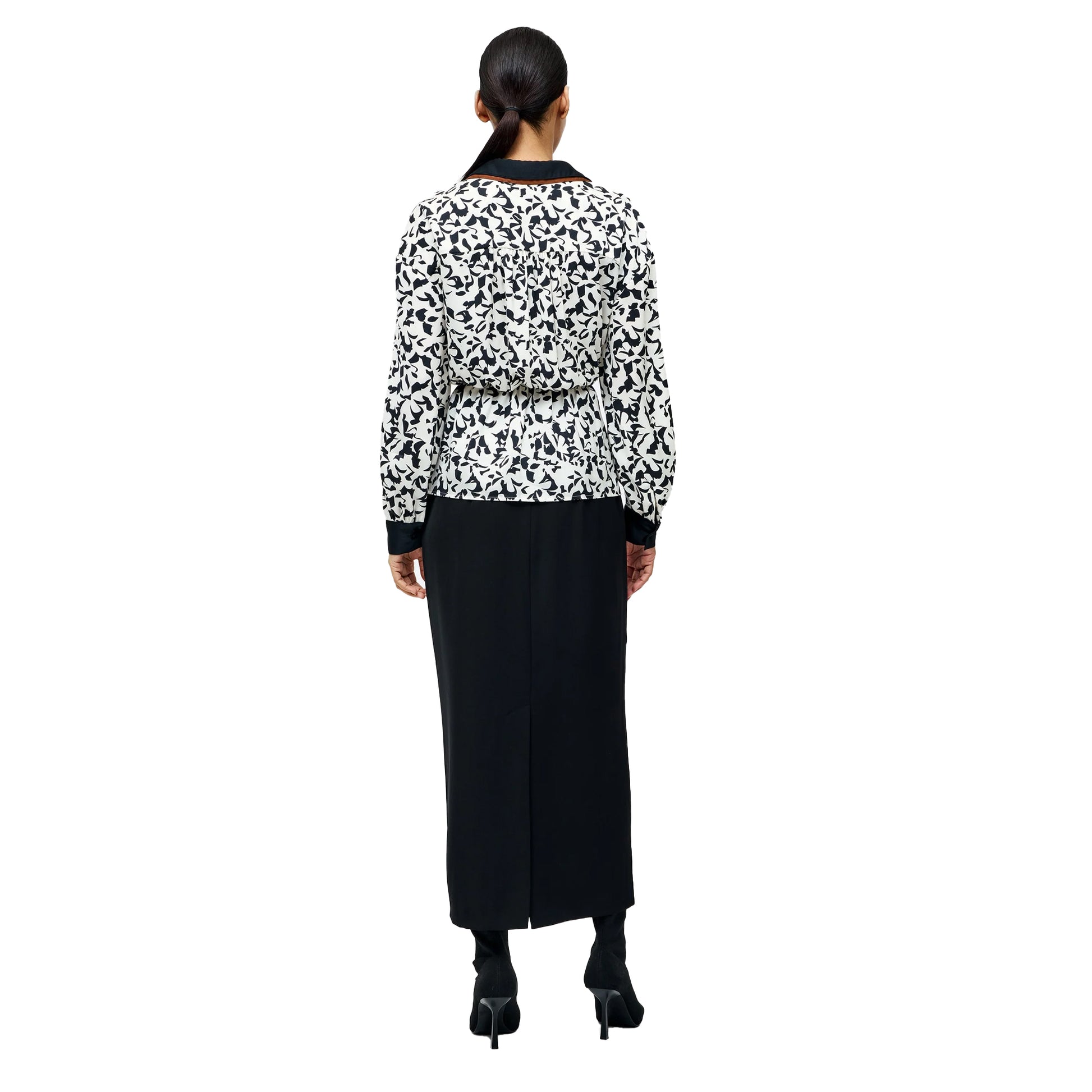 Black-Cream - Back - French Connection Womens-Ladies Twist Blouse