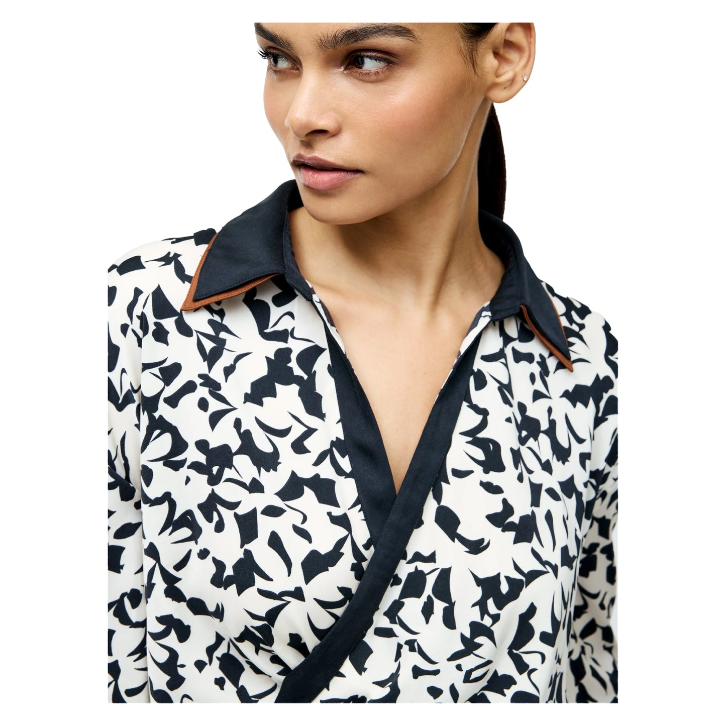 Black-Cream - Side - French Connection Womens-Ladies Twist Blouse