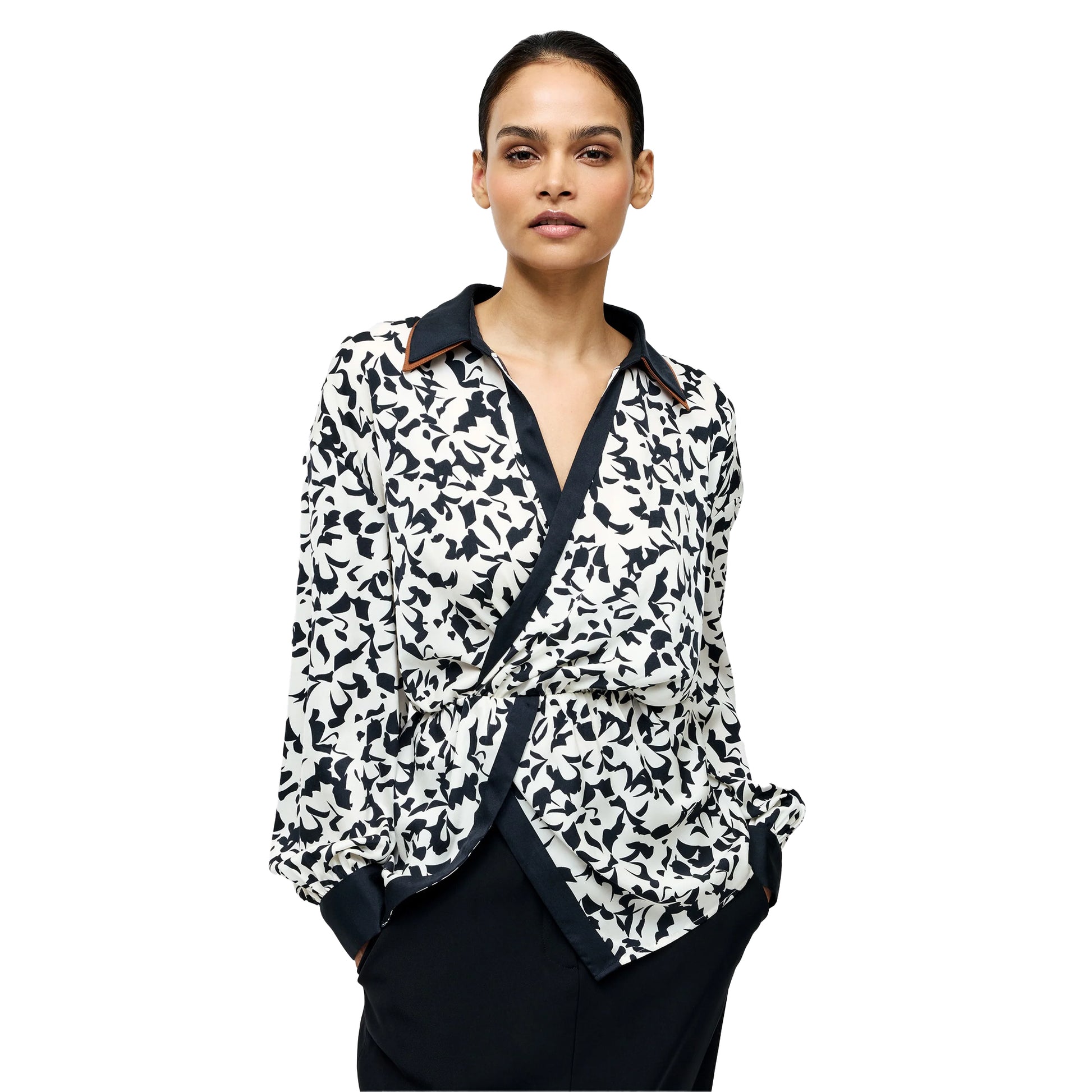 Black-Cream - Lifestyle - French Connection Womens-Ladies Twist Blouse