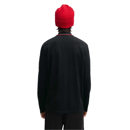 Black - Back - Hugo Mens Derriko Long-Sleeved Polo Shirt