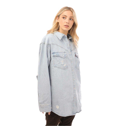 Blue - Front - Levis Womens-Ladies Dorsey Xl Oversized Shirt