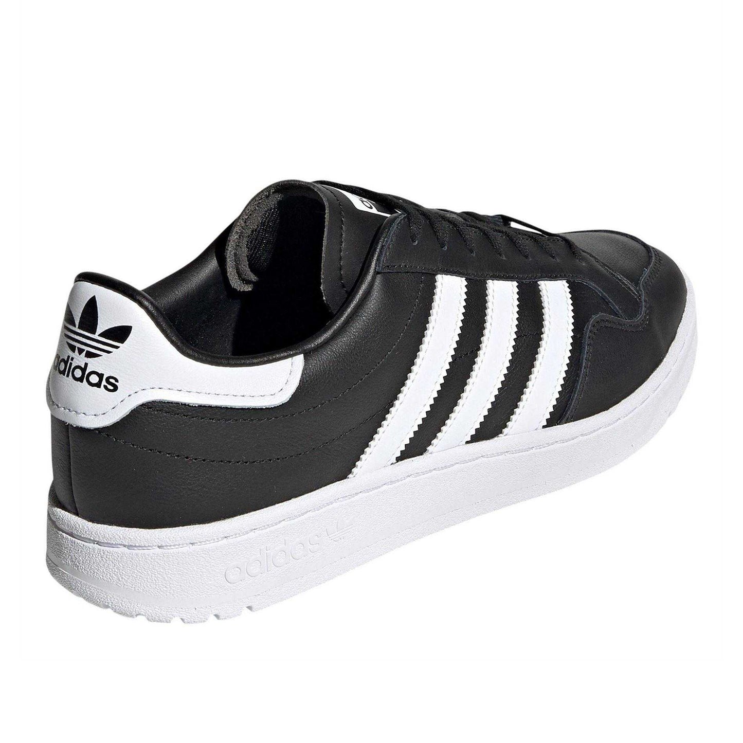Core Black - Back - Adidas Mens Team Leather Flat Court Trainers