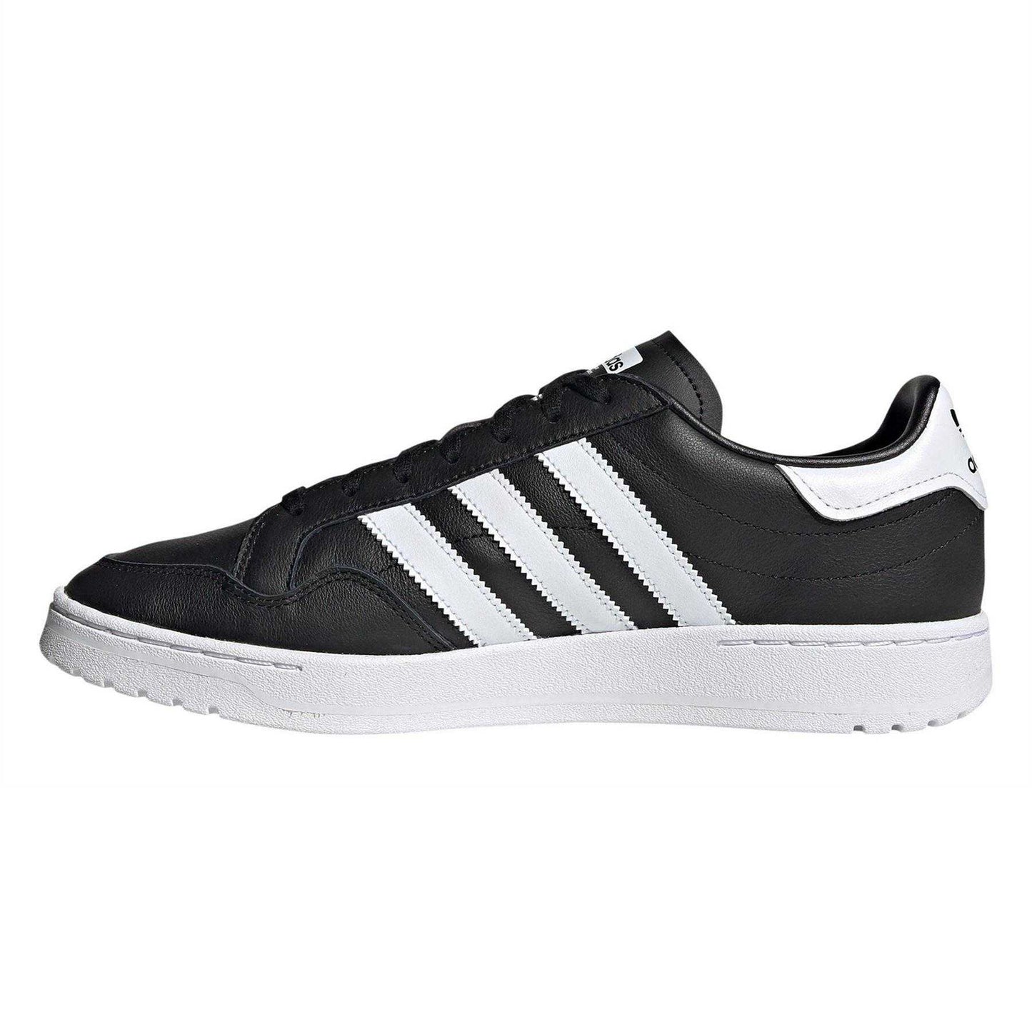 Core Black - Side - Adidas Mens Team Leather Flat Court Trainers