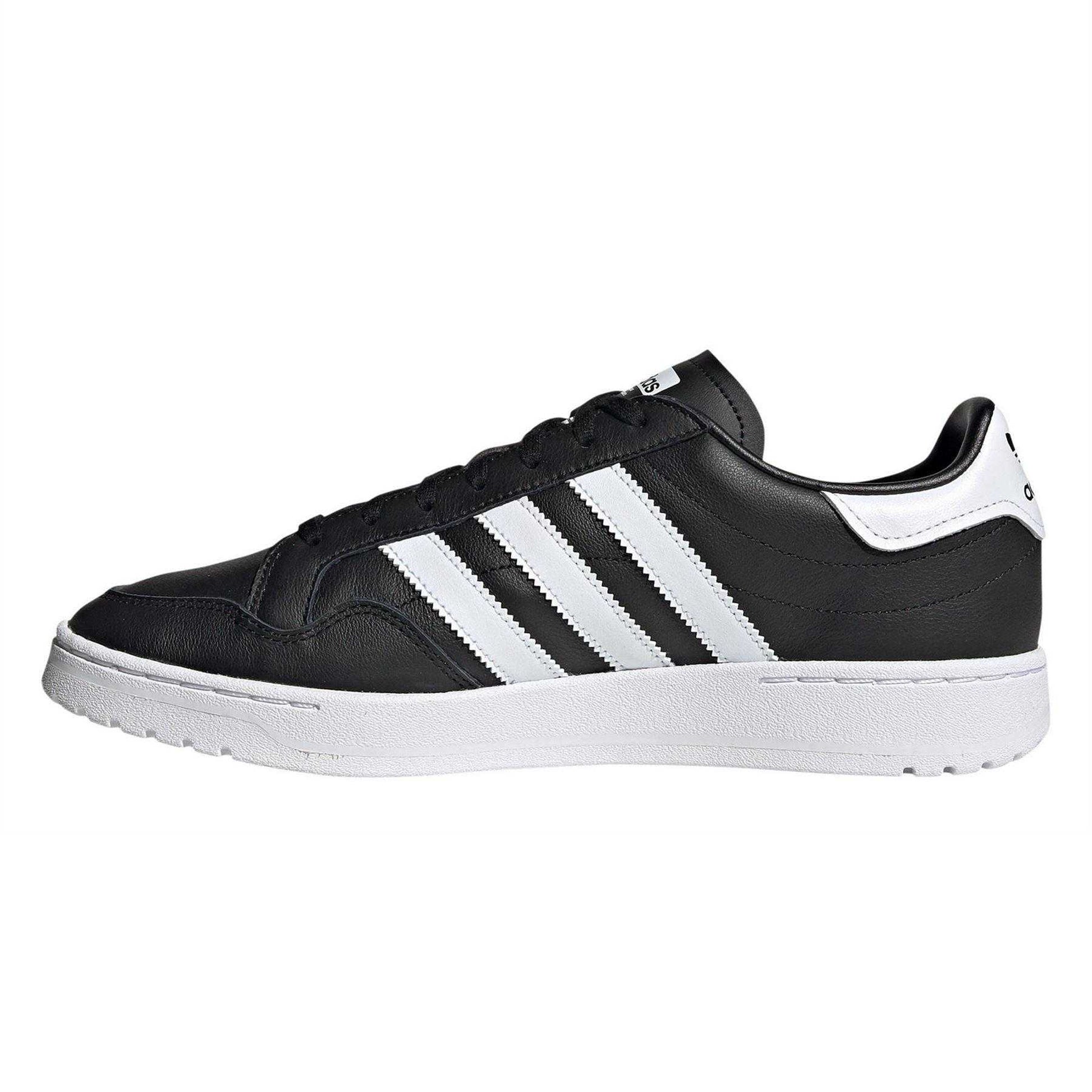 Core Black - Side - Adidas Mens Team Leather Flat Court Trainers