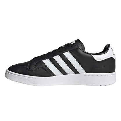 Core Black - Side - Adidas Mens Team Leather Flat Court Trainers