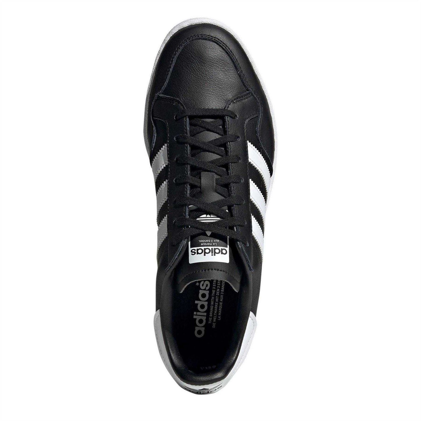 Core Black - Pack Shot - Adidas Mens Team Leather Flat Court Trainers