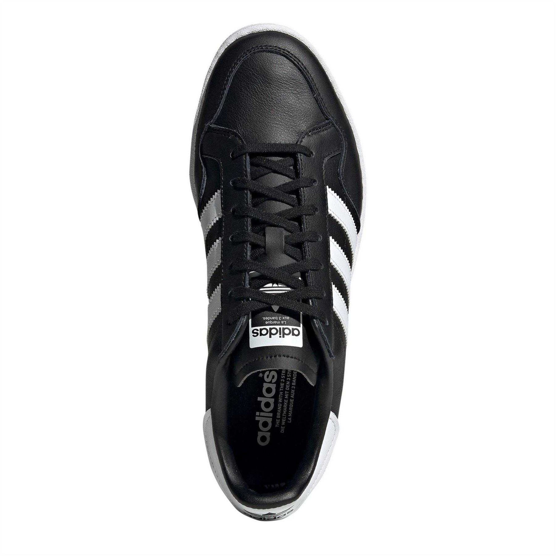 Core Black - Pack Shot - Adidas Mens Team Leather Flat Court Trainers