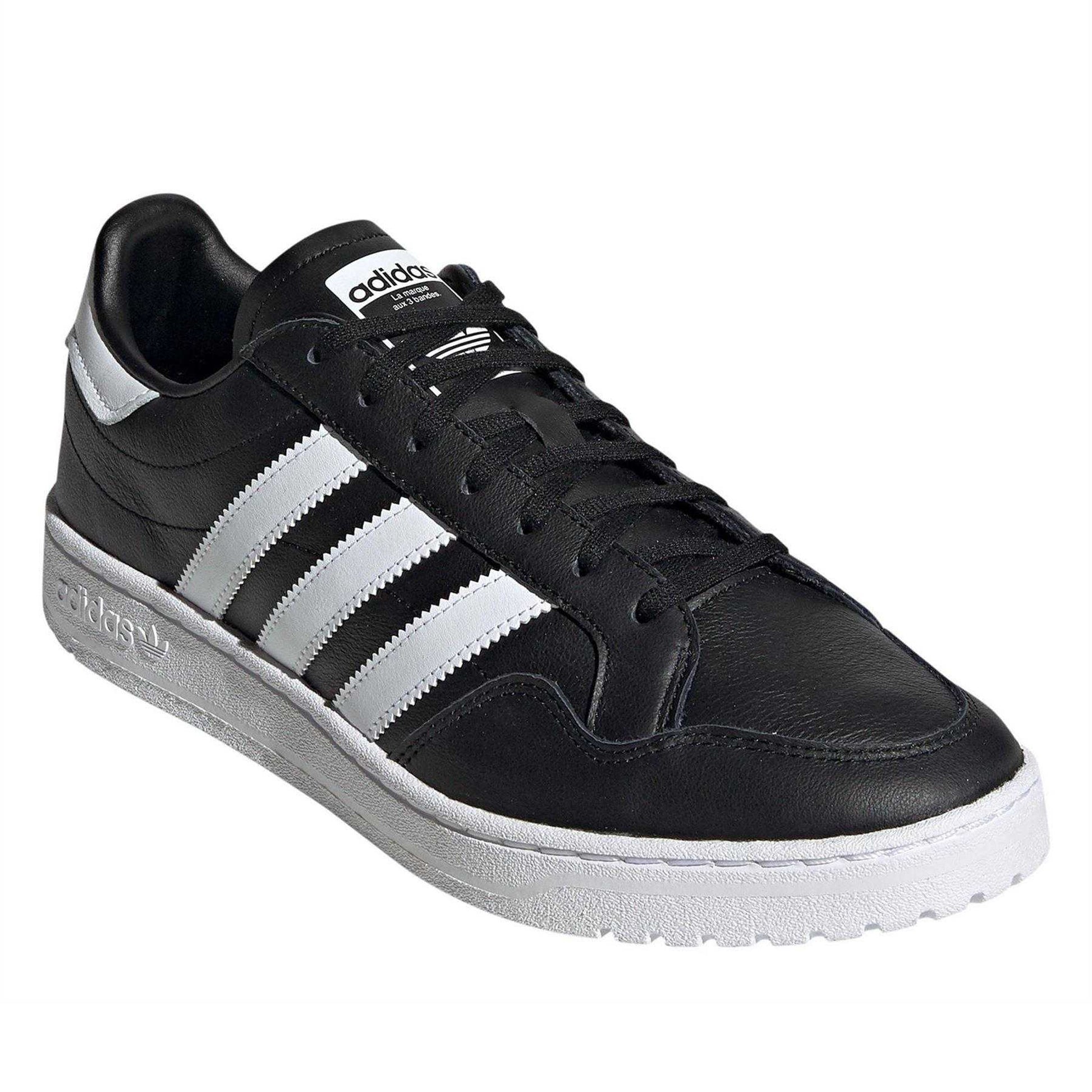 Core Black - Front - Adidas Mens Team Leather Flat Court Trainers