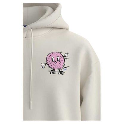 White - Side - Hugo Mens Namiko Regular Drawstring Hoodie