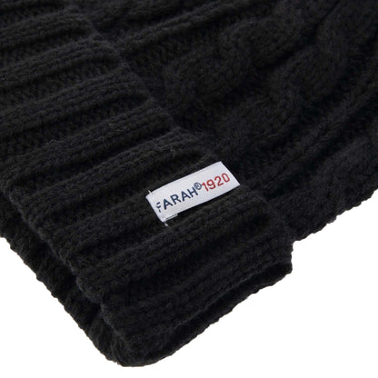 Black - Side - Farah Mens Rirola Knitted Beanie