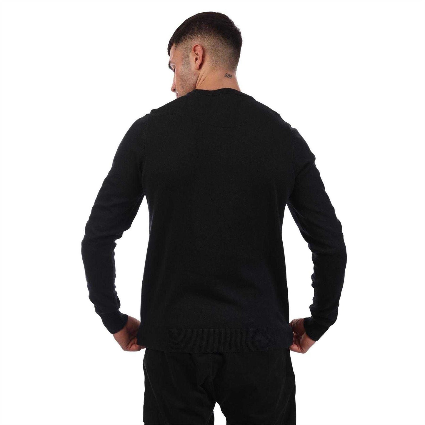 Navy - Back - Weekend Offender Mens Argentina Cotton Crew Neck Jumper