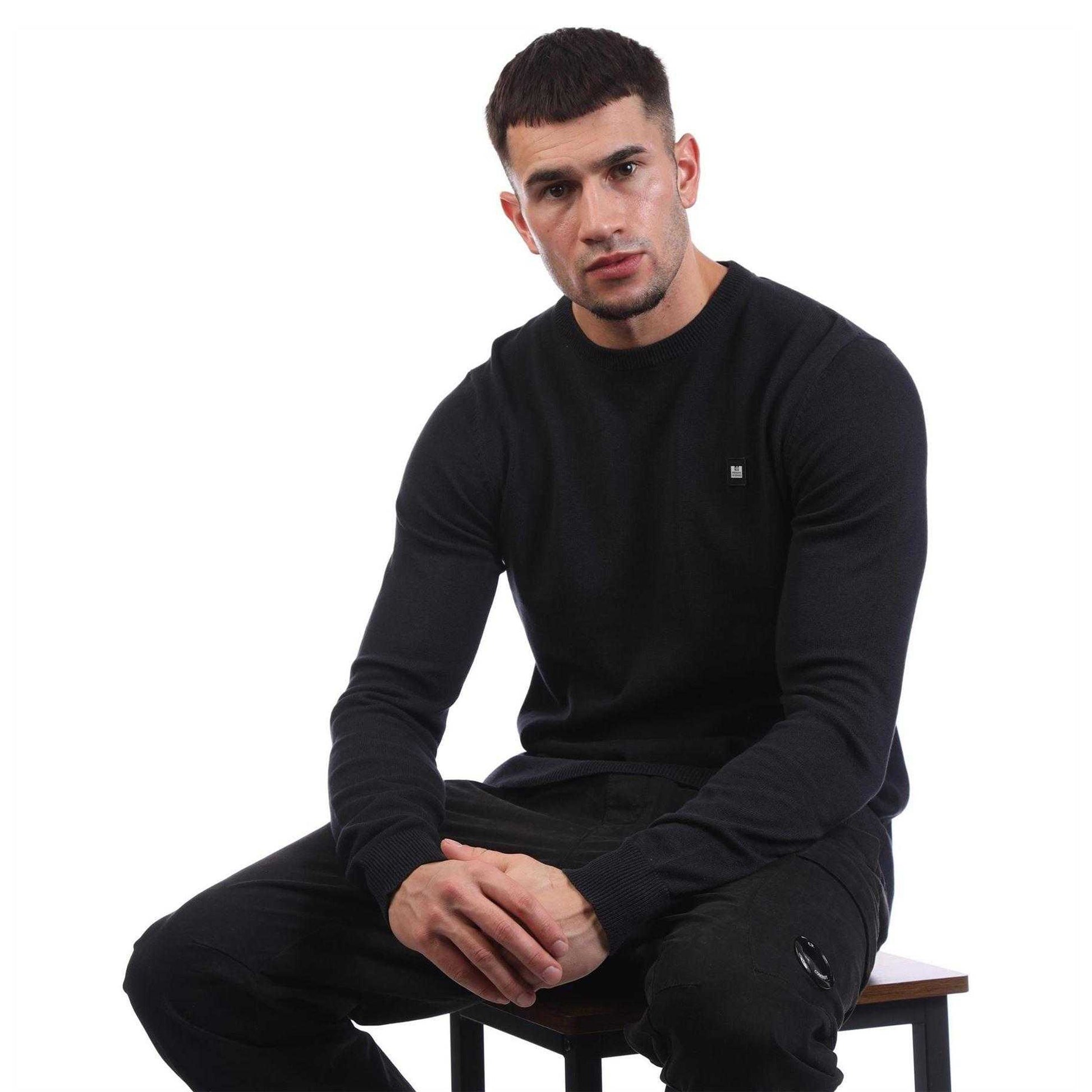Navy - Lifestyle - Weekend Offender Mens Argentina Cotton Crew Neck Jumper