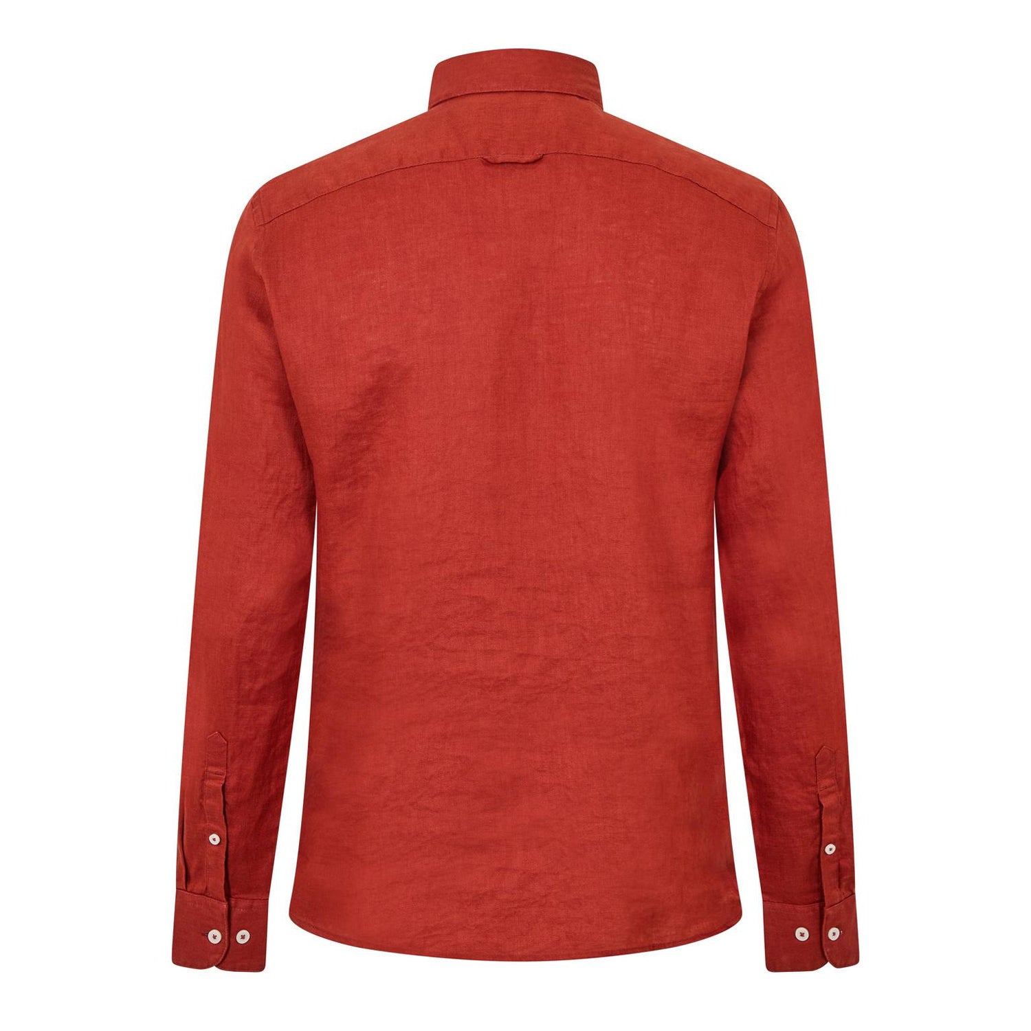 Burnt Henna - Back - Timberland Mens Linen Relaxed Fit Shirt