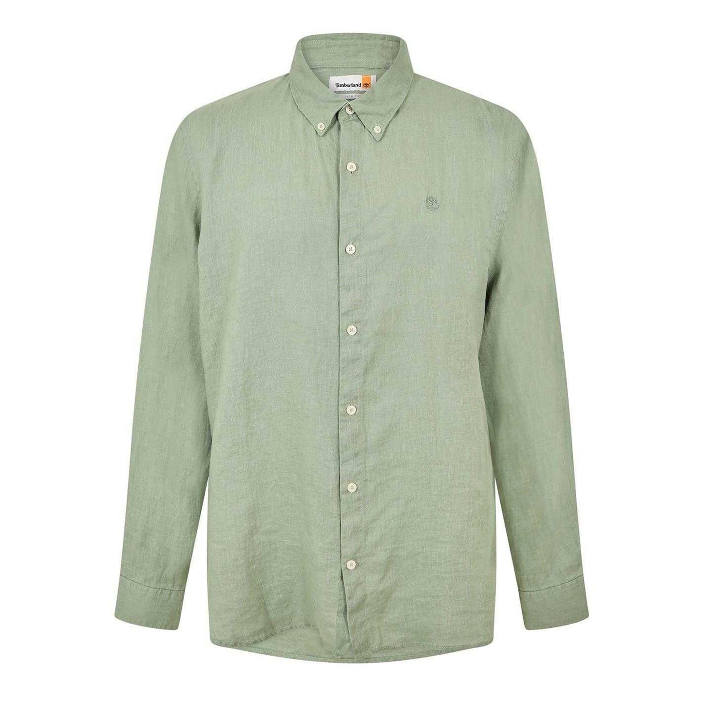 Green Bay - Front - Timberland Mens Linen Relaxed Fit Shirt