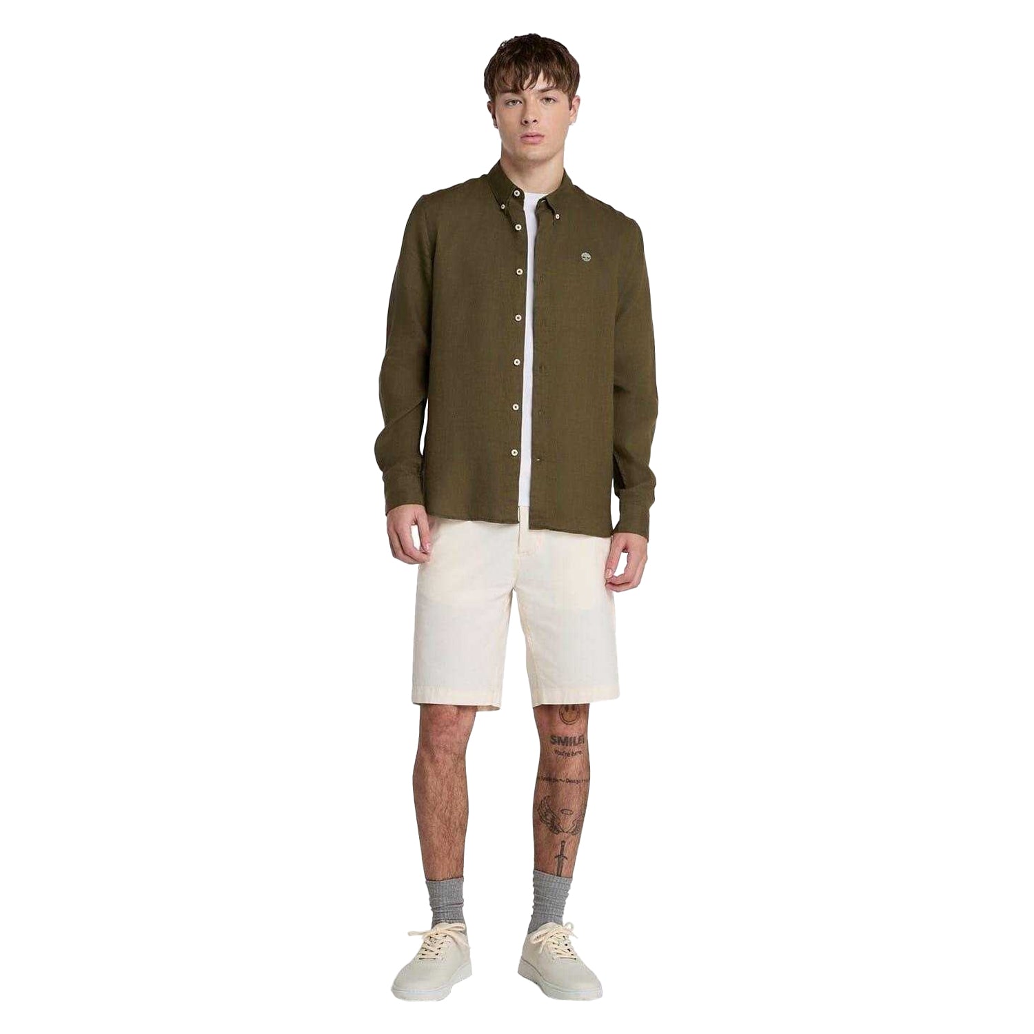 Leaf Green - Lifestyle - Timberland Mens Linen Relaxed Fit Shirt