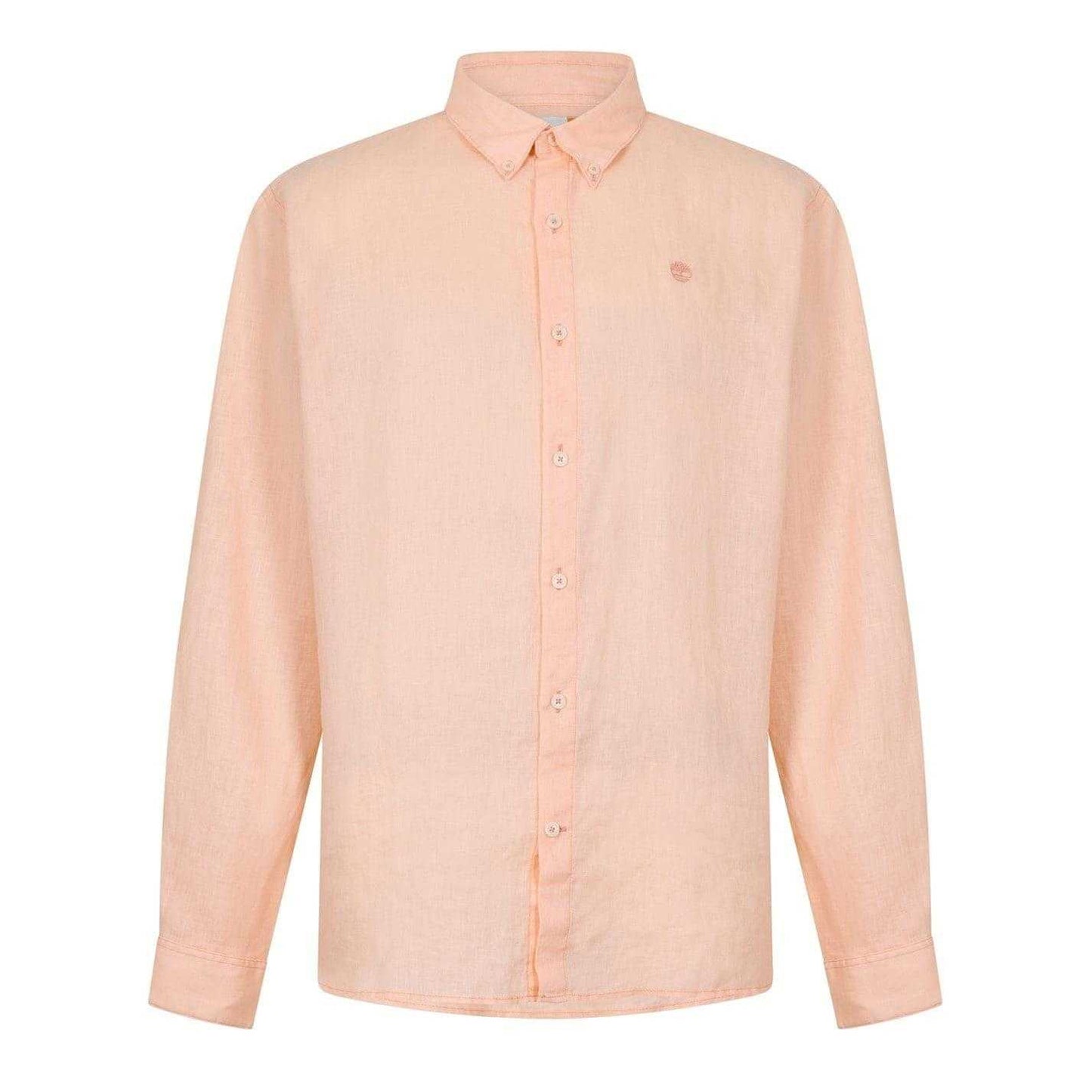 Peach - Front - Timberland Mens Linen Relaxed Fit Shirt