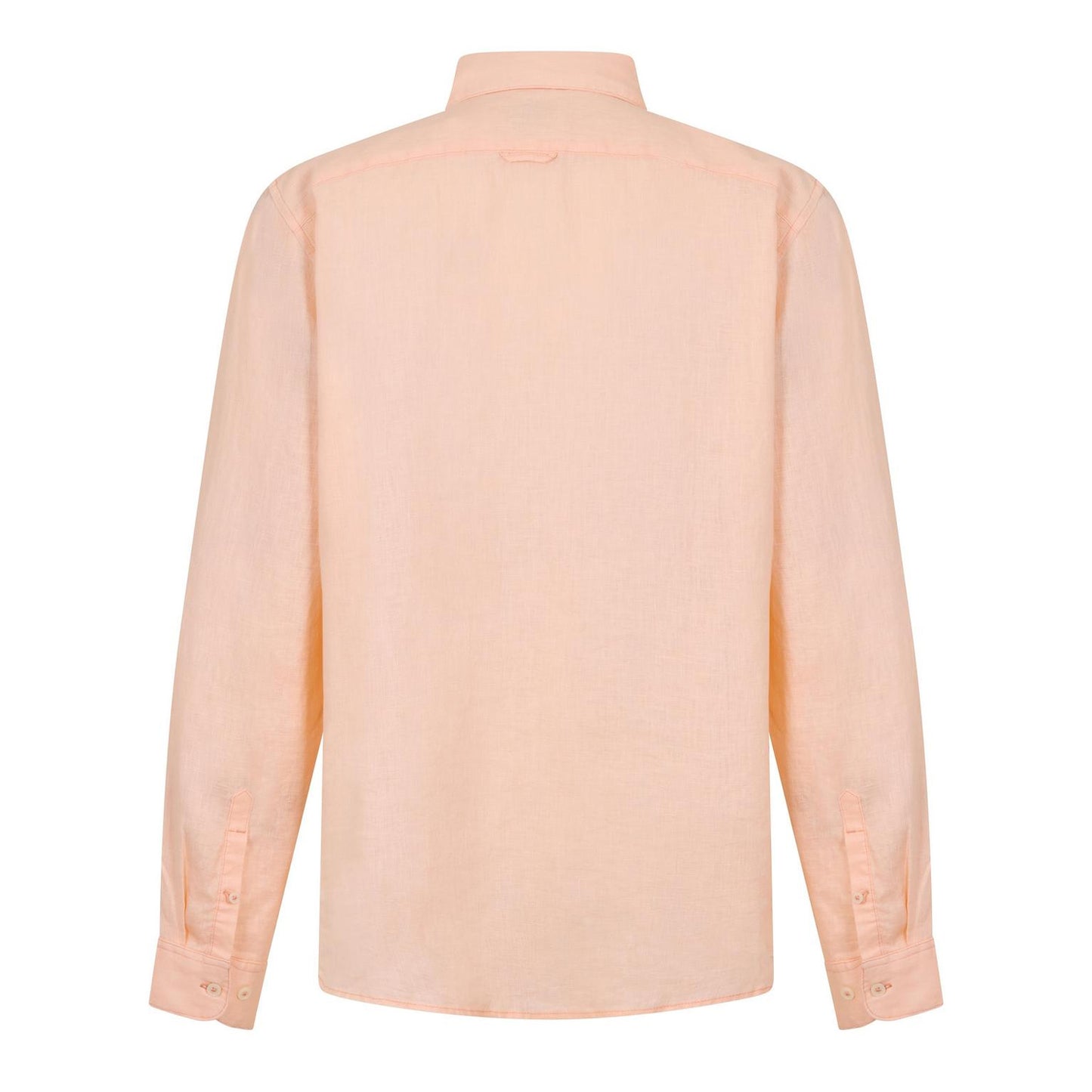 Peach - Back - Timberland Mens Linen Relaxed Fit Shirt