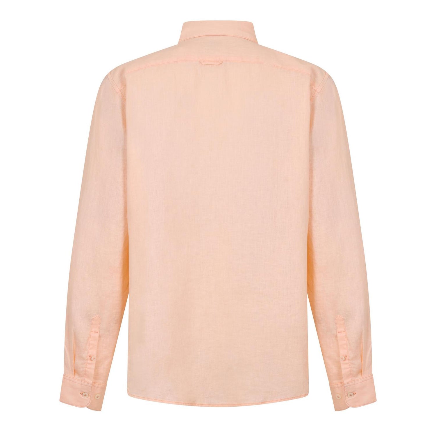 Peach - Back - Timberland Mens Linen Relaxed Fit Shirt