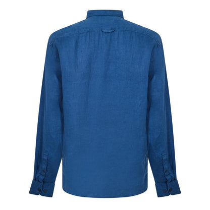 Dark Denim - Back - Timberland Mens Linen Relaxed Fit Shirt