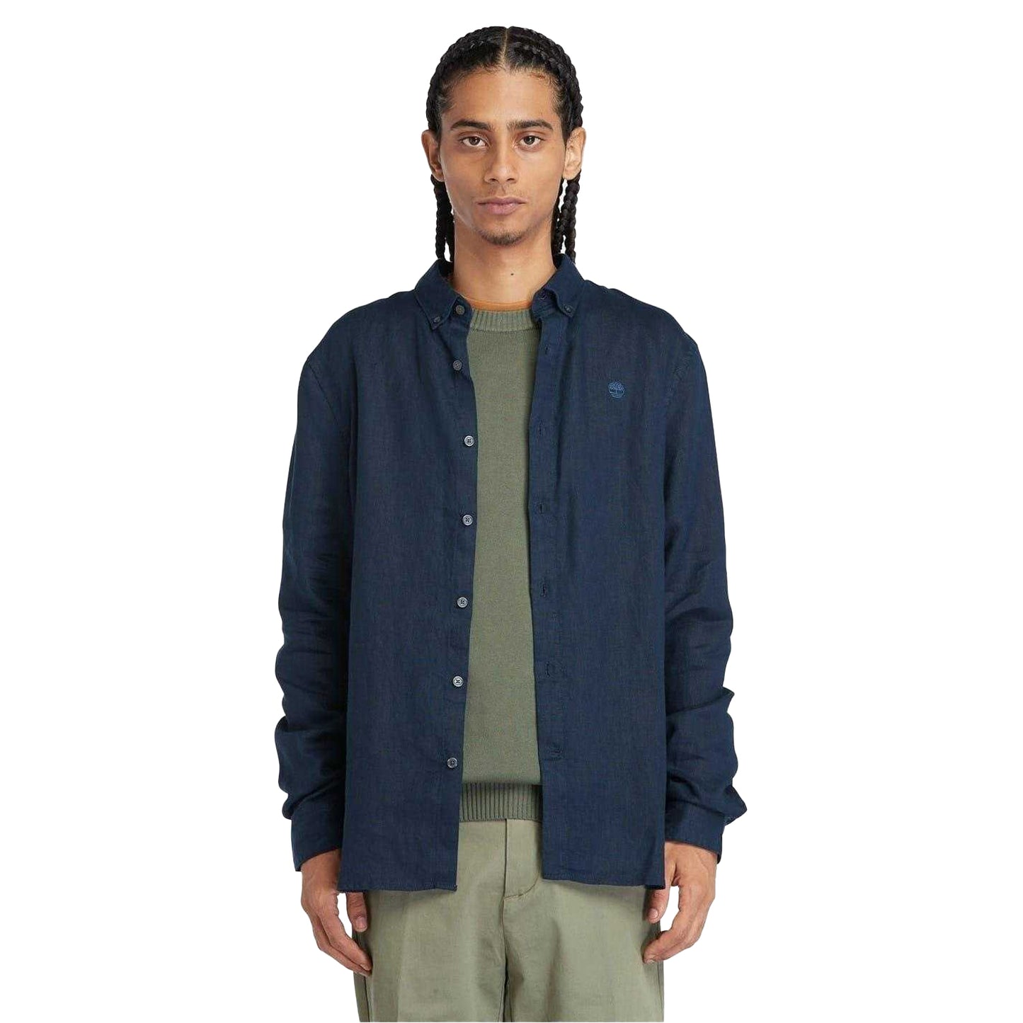 Dark Sapphire - Lifestyle - Timberland Mens Linen Relaxed Fit Shirt