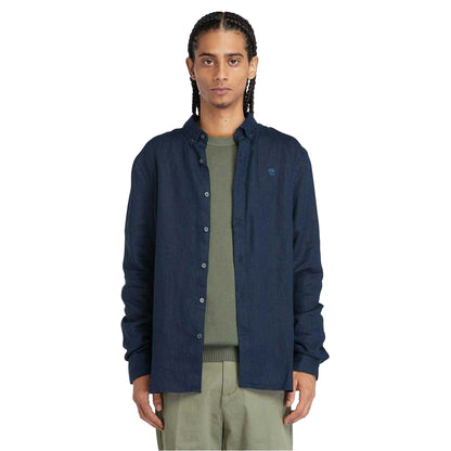 Dark Sapphire - Lifestyle - Timberland Mens Linen Relaxed Fit Shirt