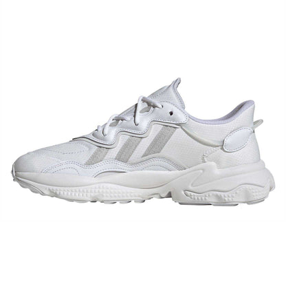 White - Side - Adidas Womens-Ladies Originals Ozweego Suede Trainers