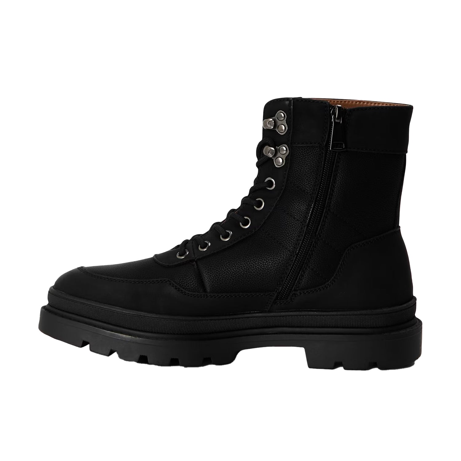 Black - Back - Steve Madden Mens Hudson Combat Boots