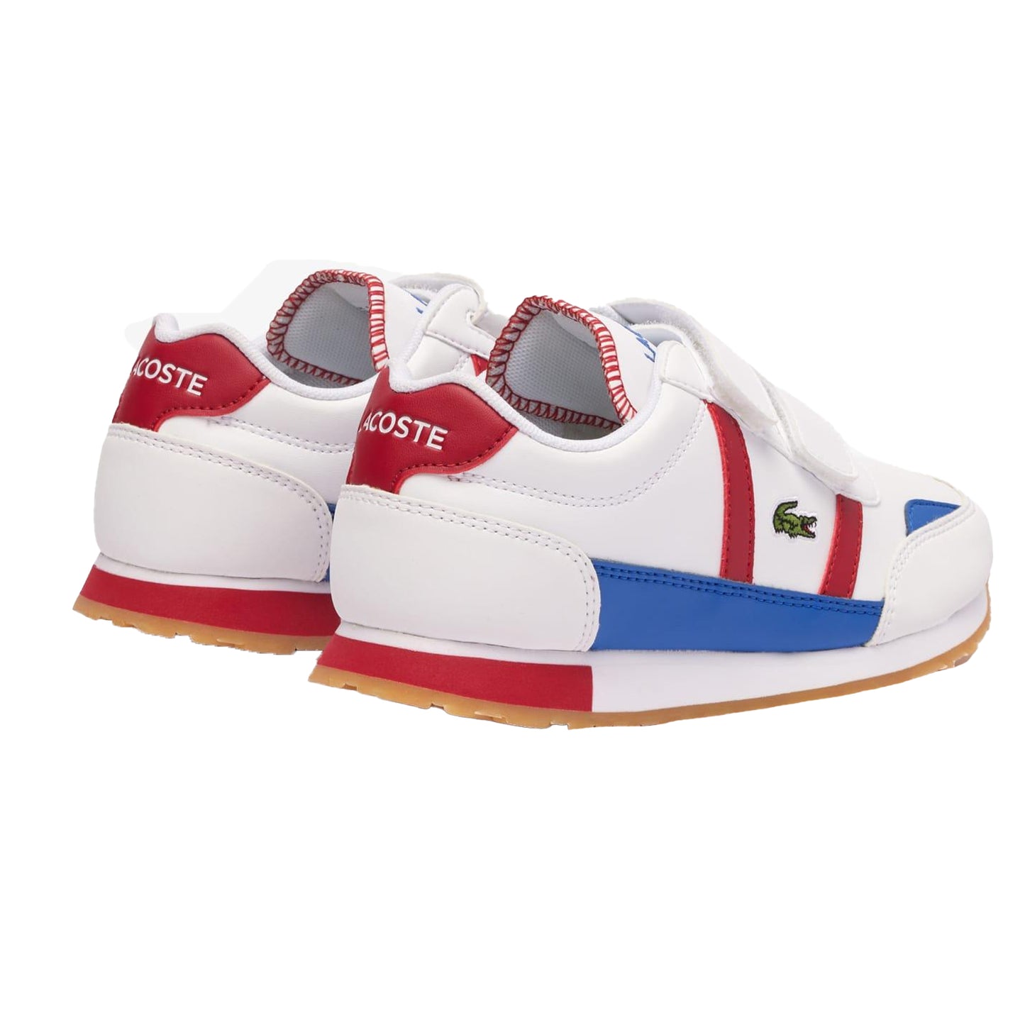 White-Red - Back - Lacoste Childrens-Kids Partner Trainers