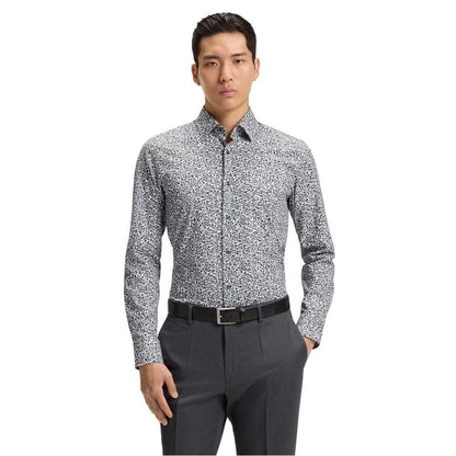 Green - Lifestyle - Boss Mens Floral Slim Long-Sleeved Shirt