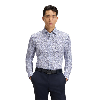 Pastel Blue - Lifestyle - Boss Mens Floral Slim Long-Sleeved Shirt