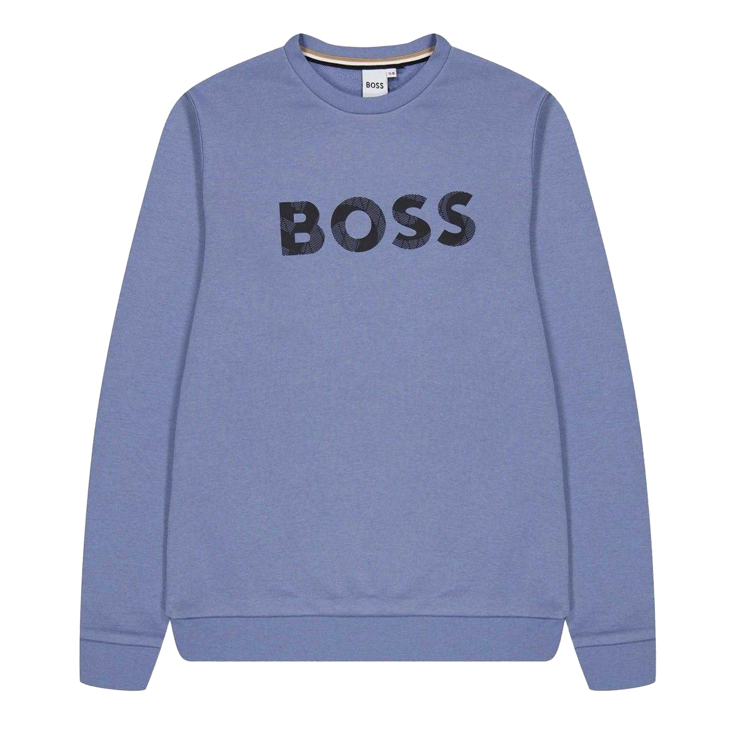 Medium Grey - Front - Boss Boys Logo Crew Neck Regular Sweatshirt