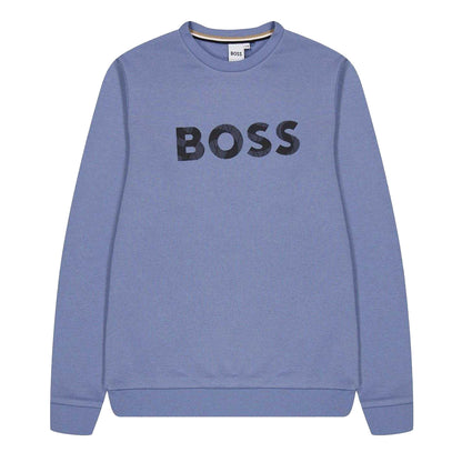 Medium Grey - Front - Boss Boys Logo Crew Neck Regular Sweatshirt