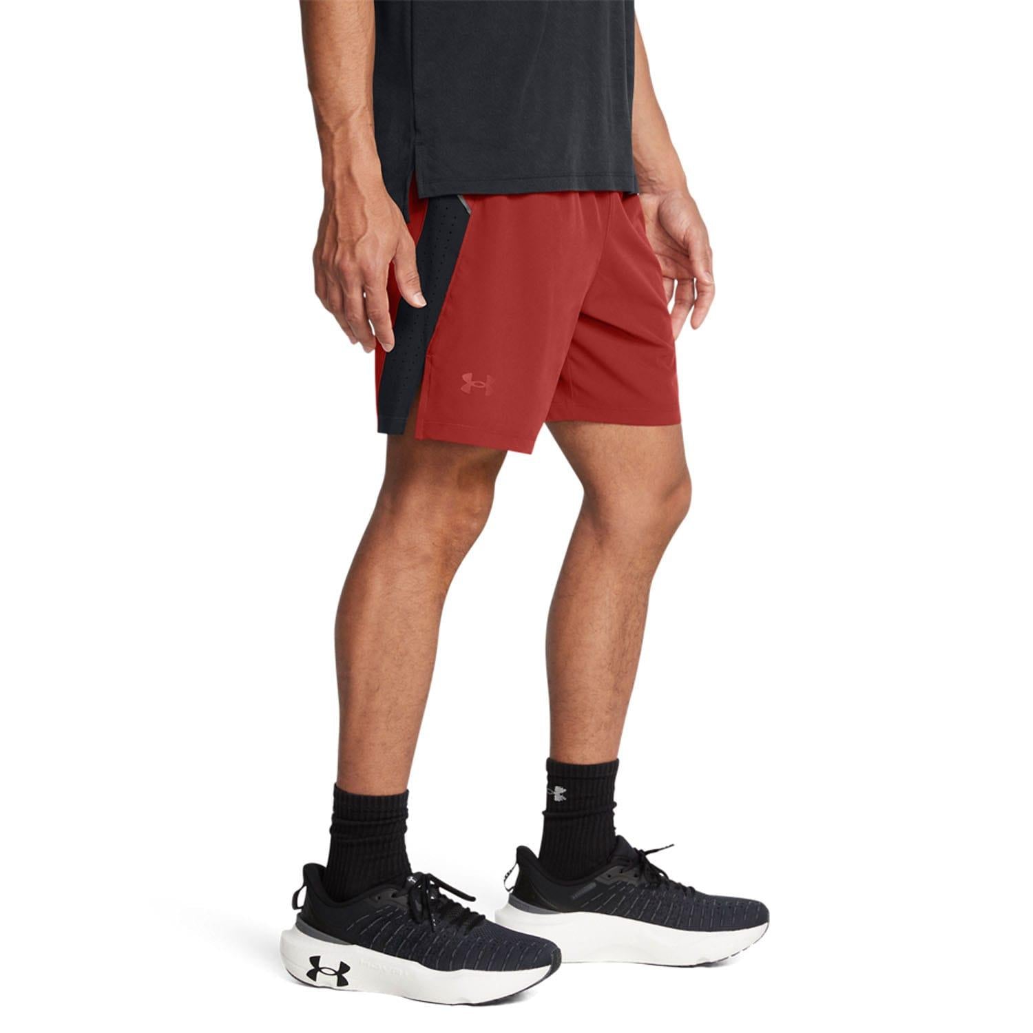 Orange - Front - Under Armour Mens Launch Elite Shorts