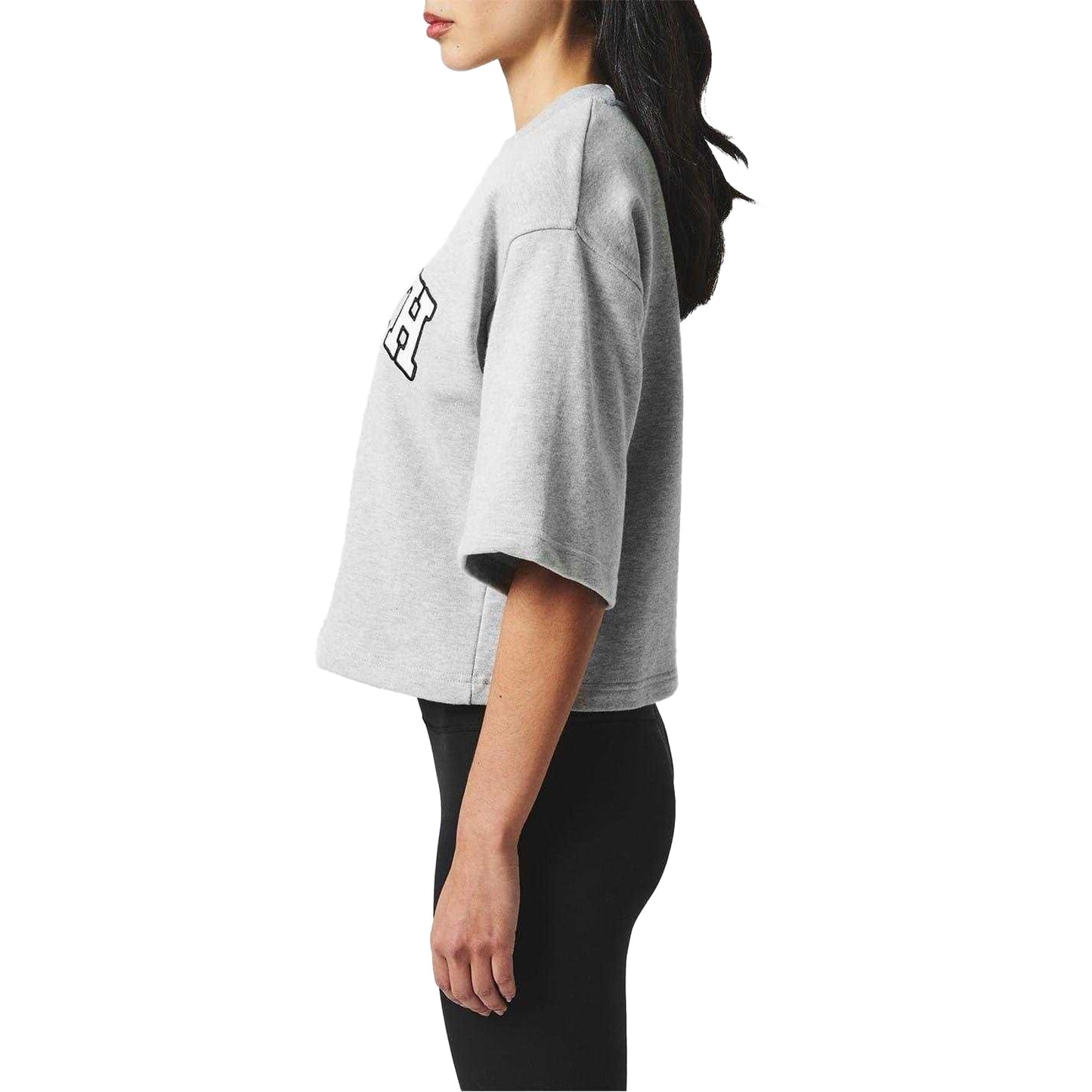 Grey - Side - 4th & Reckless Womens-Ladies Studio Oversized T-Shirt