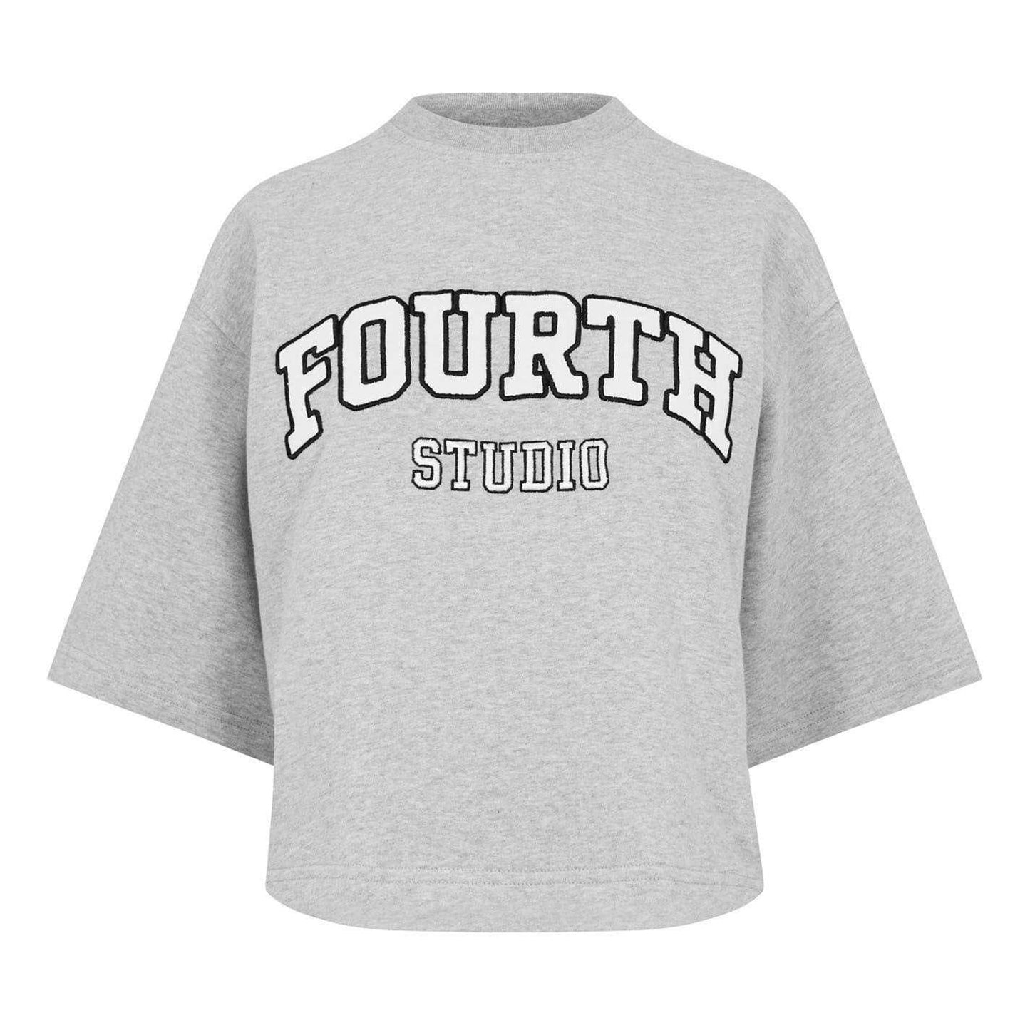 Grey - Front - 4th & Reckless Womens-Ladies Studio Oversized T-Shirt