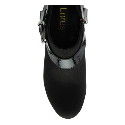 Black - Lifestyle - Lotus Shoes Womens-Ladies Suede Stiletto Heel Ankle Boots