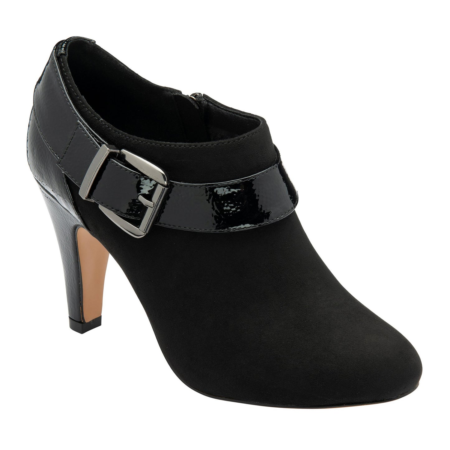 Black - Front - Lotus Shoes Womens-Ladies Suede Stiletto Heel Ankle Boots