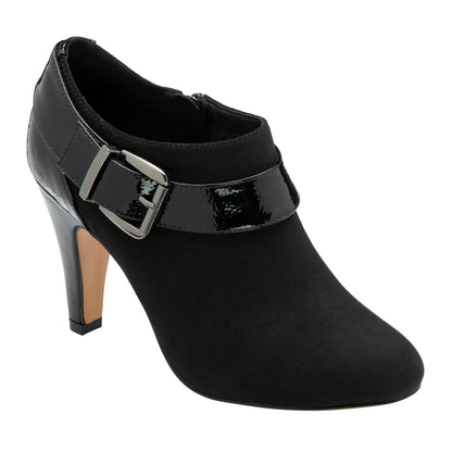 Black - Front - Lotus Shoes Womens-Ladies Suede Stiletto Heel Ankle Boots