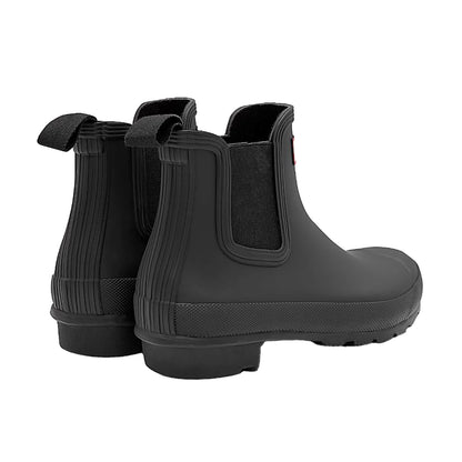 Black - Back - Hunter Womens-Ladies Original Waterproof Chelsea Boots