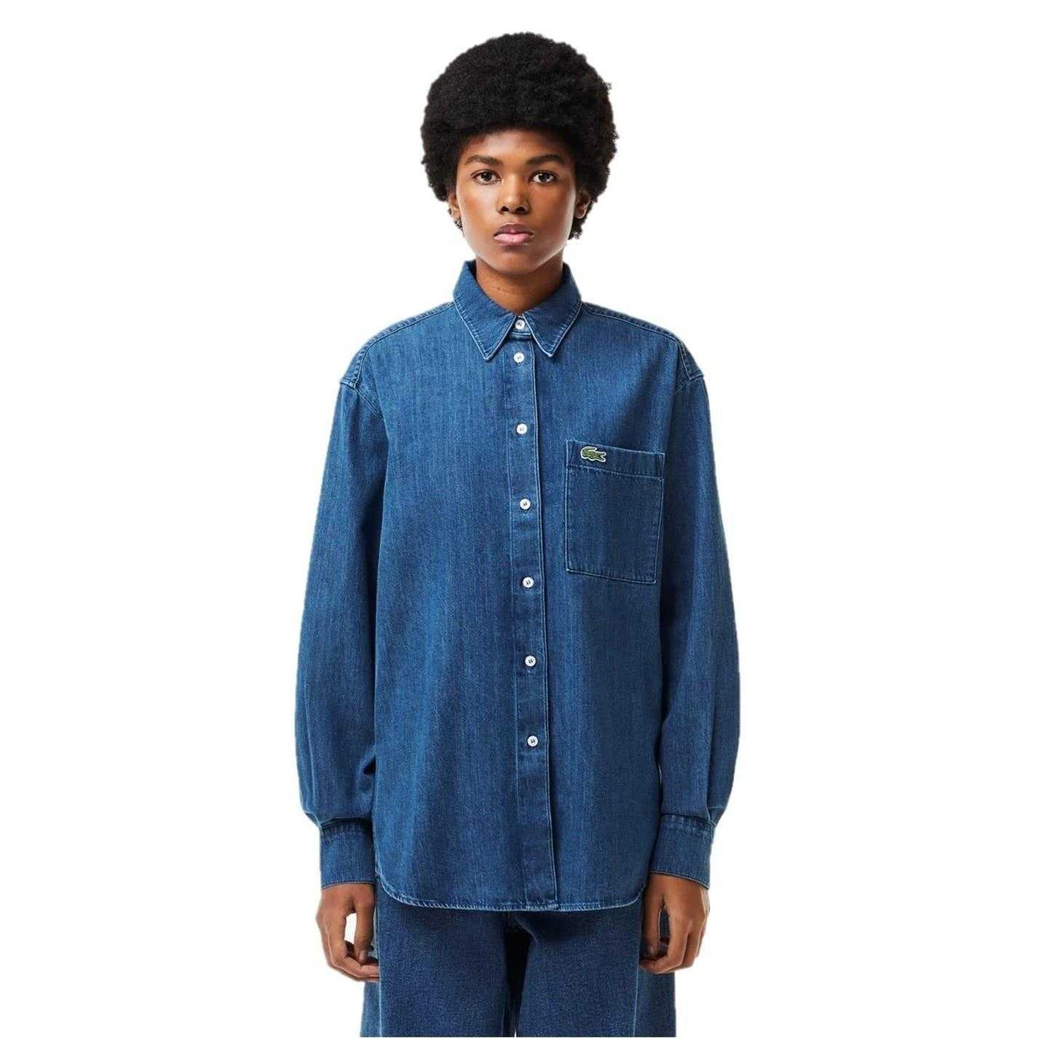 Medium Blue - Lifestyle - Lacoste Womens-Ladies Denim Shirt