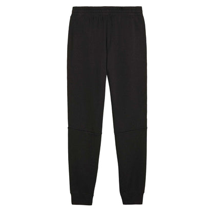 Black - Back - Puma Mens Fleece Ribbed Cuff Joggers