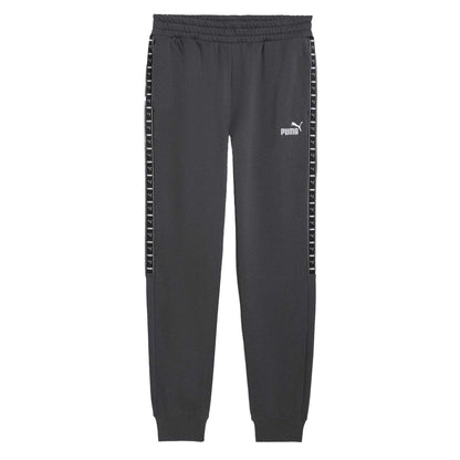 Grey - Front - Puma Mens Fleece Ribbed Cuff Joggers