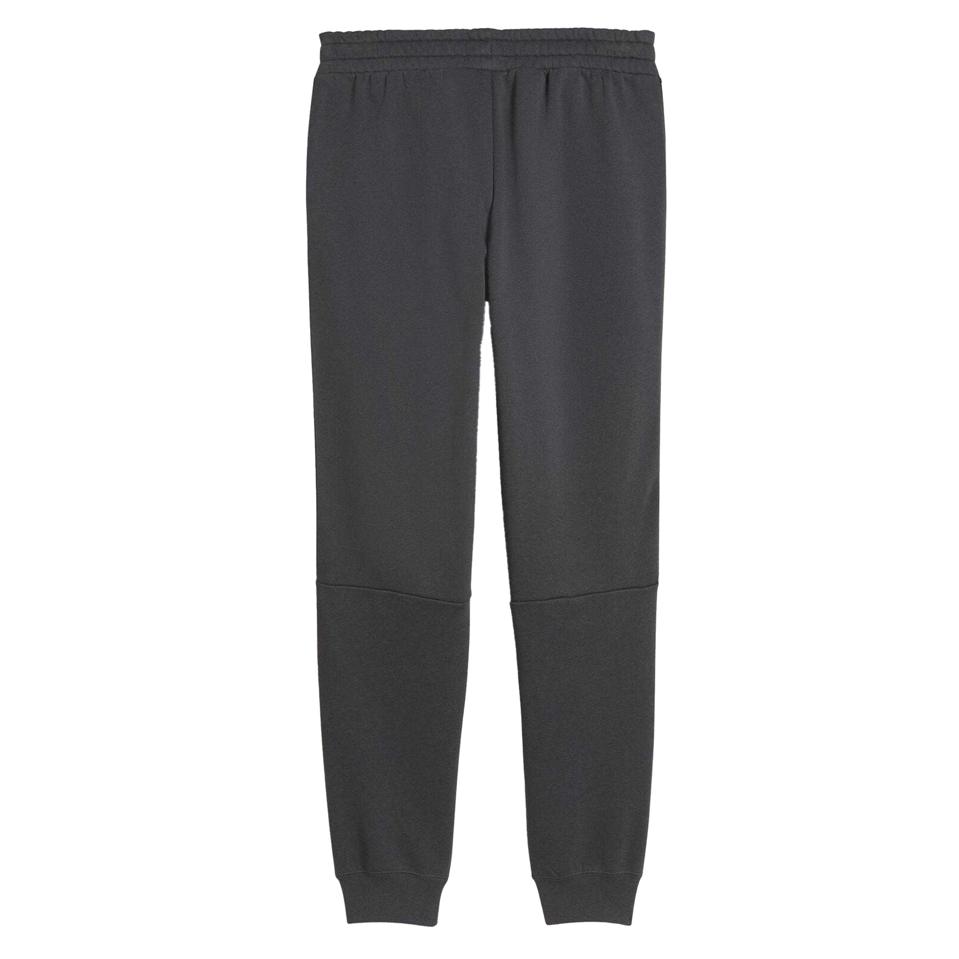 Grey - Back - Puma Mens Fleece Ribbed Cuff Joggers