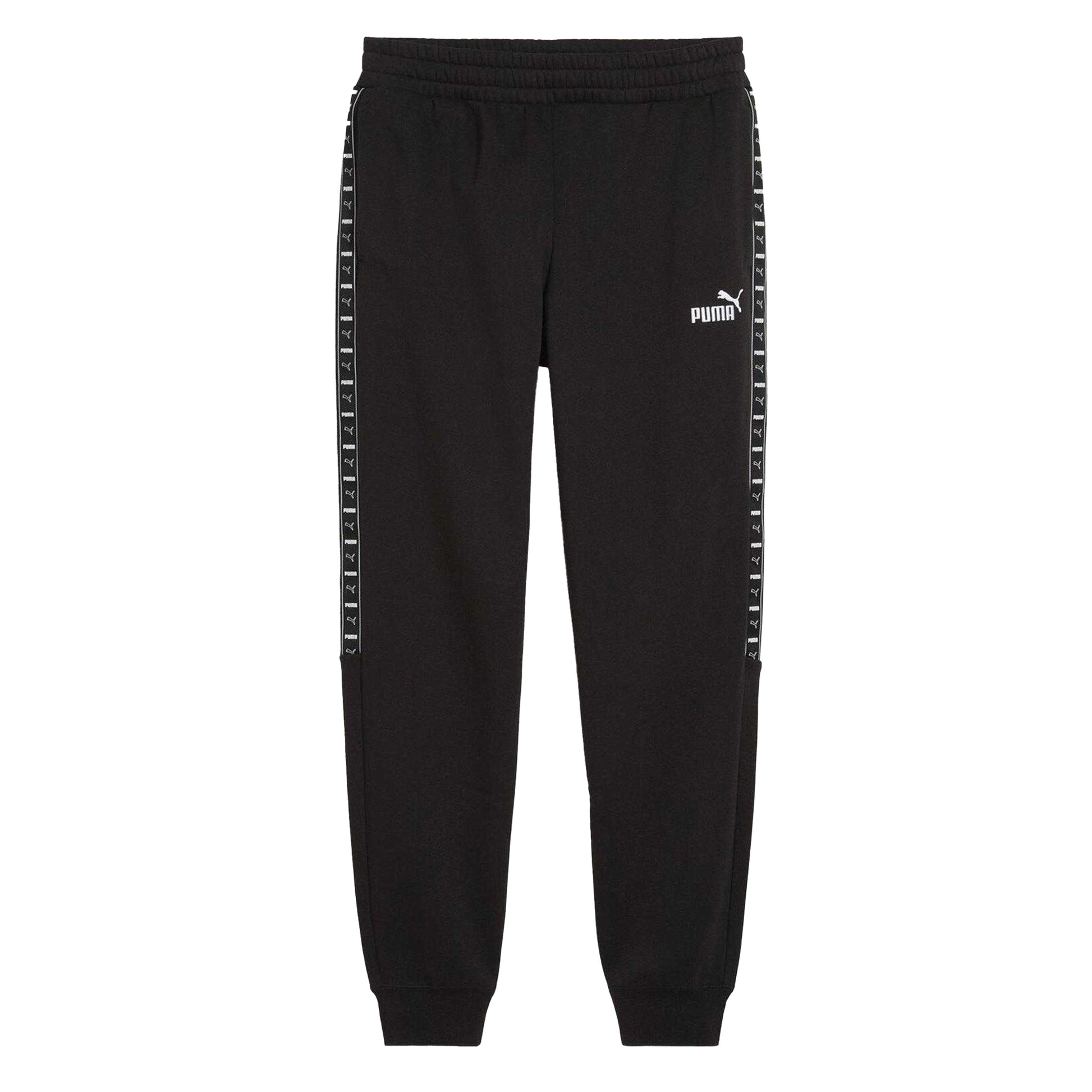 Black - Front - Puma Mens Fleece Ribbed Cuff Joggers
