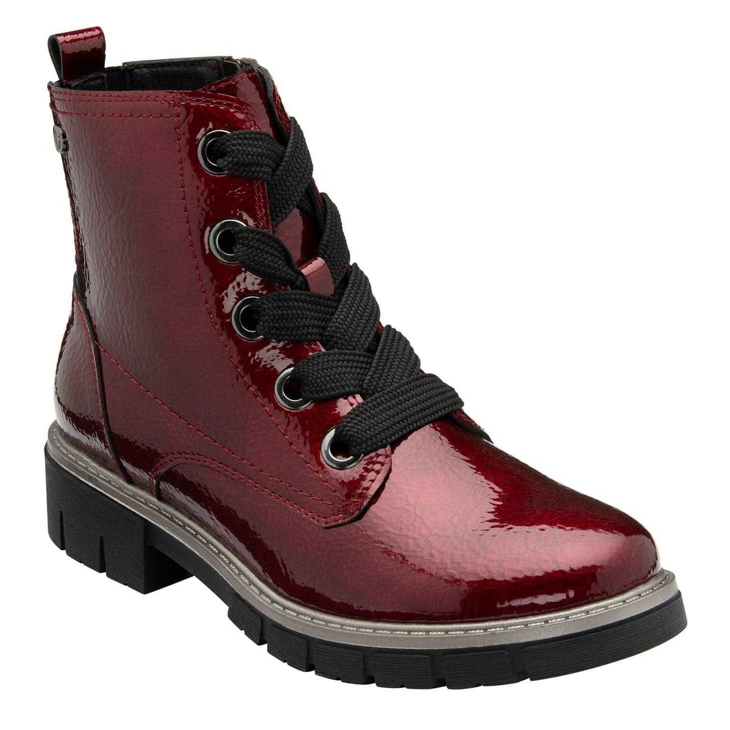 Bordo - Back - Lotus Shoes Womens-Ladies Jojo Combat Boots
