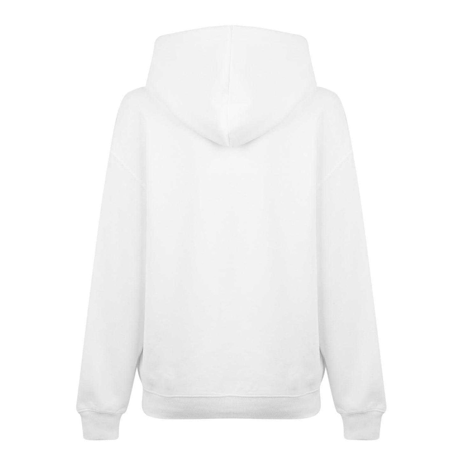 Bright White - Back - Calvin Klein Unisex Adult Jeans Relaxed Fit Hoodie
