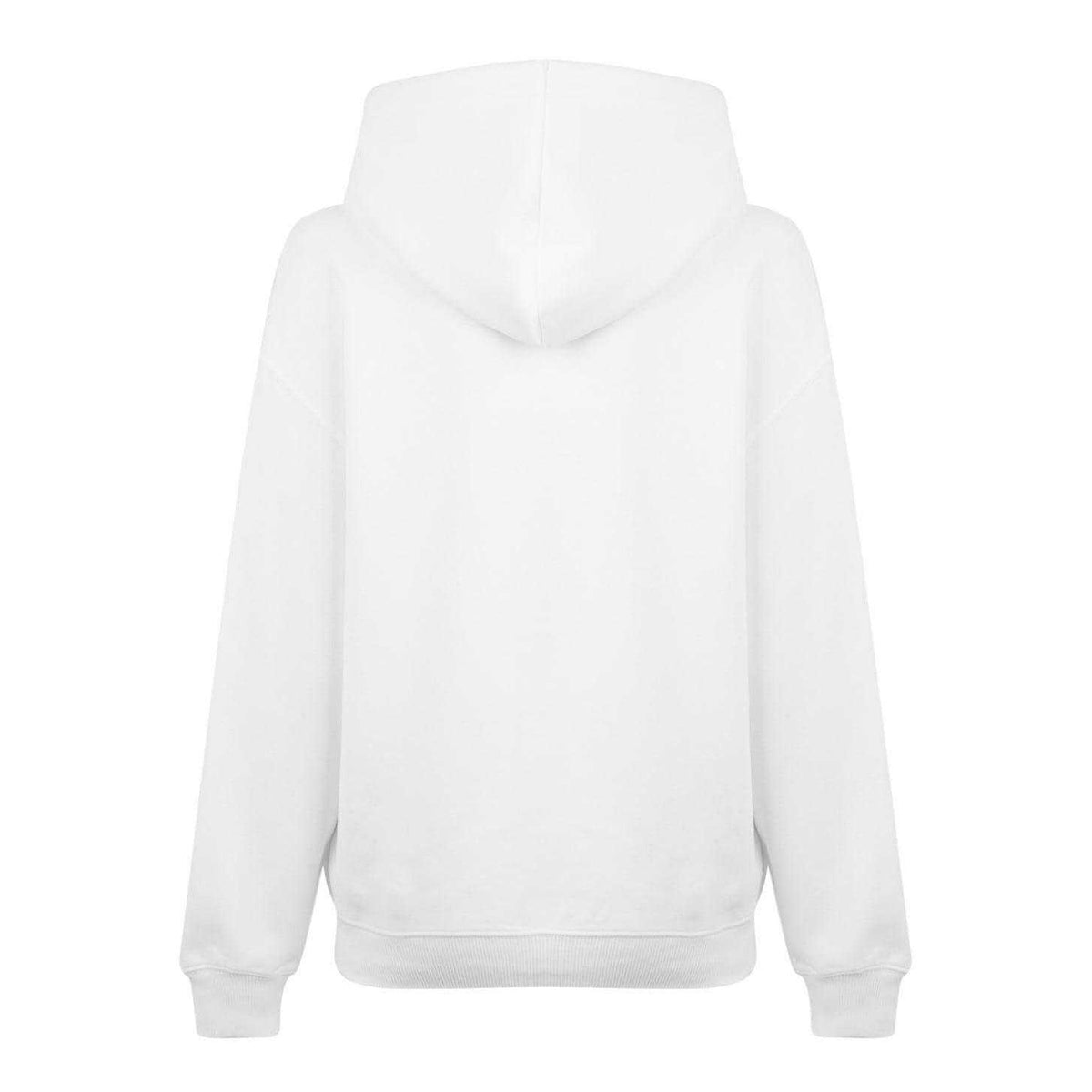 Bright White - Back - Calvin Klein Unisex Adult Jeans Relaxed Fit Hoodie