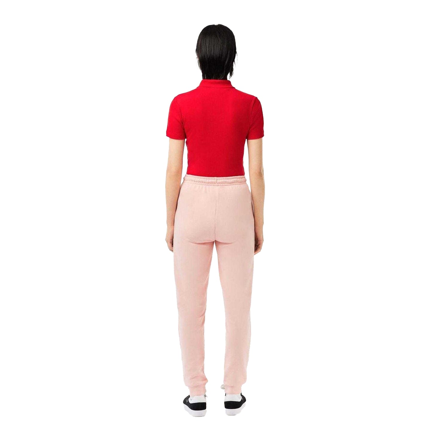 Pink - Back - Lacoste Womens-Ladies Fleece Sweatpants