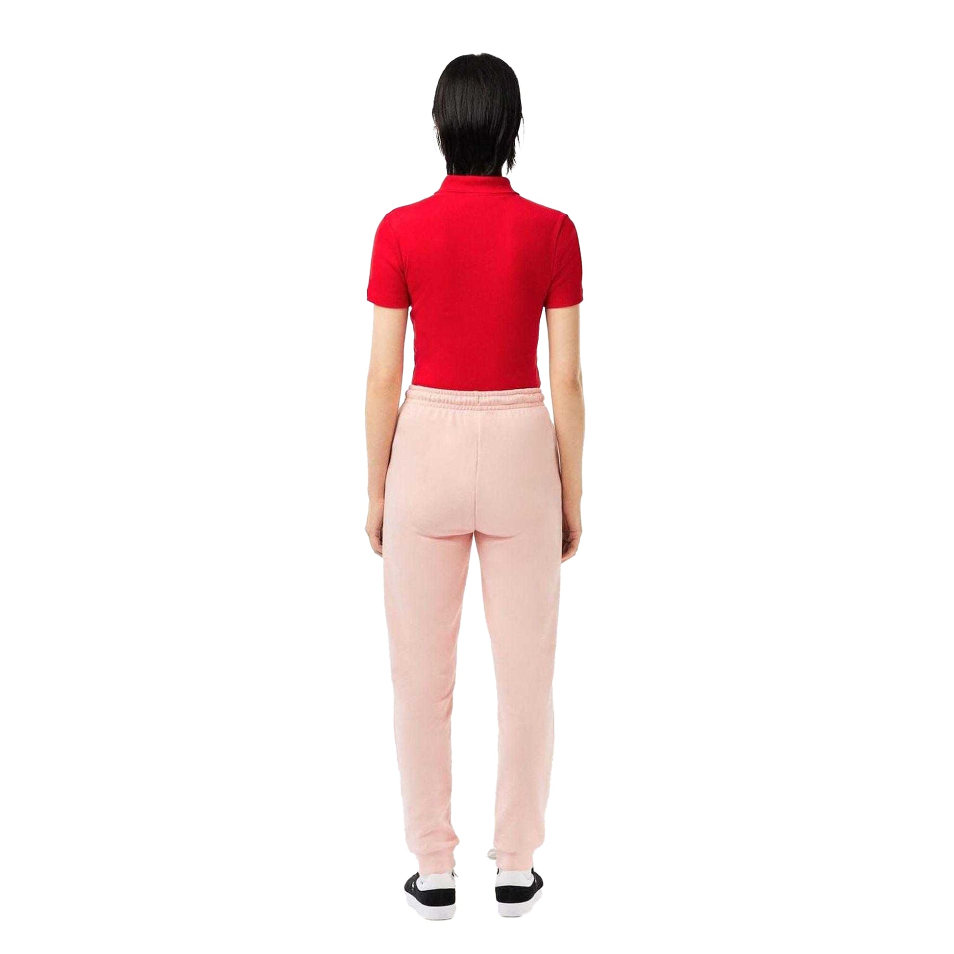 Pink - Back - Lacoste Womens-Ladies Fleece Sweatpants